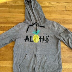 VOLCOM Hoodie Gray Sweatshirt zip up sz M